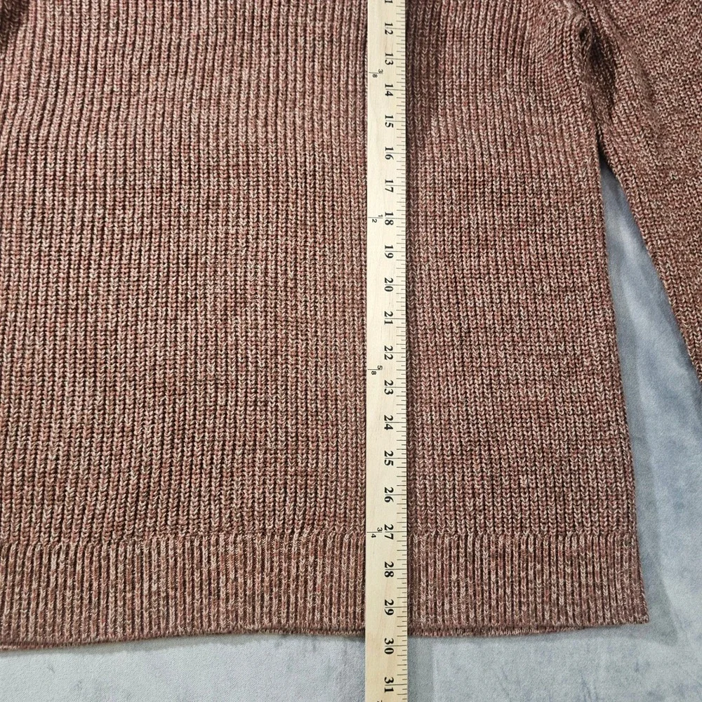 Goodfellow & Co Mens Textured Crewneck Sweater Brown Marl Ribbed Knit Pullover L